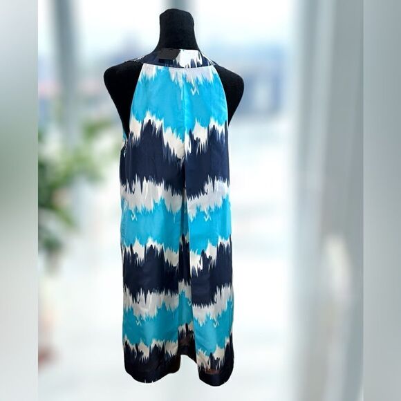 NWT CLUB MONACO 100% Silk Retro Shift Midi Dress Size 8 - Picture 3 of 13